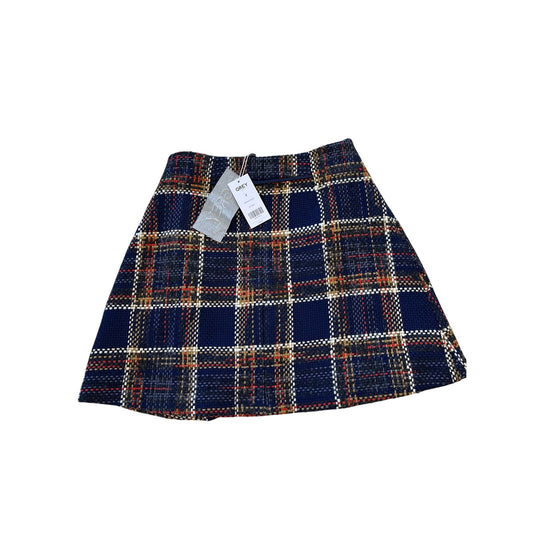 Grey Jason Wu Plaid Tweed A-Line Mini Skirt NWT Size 2