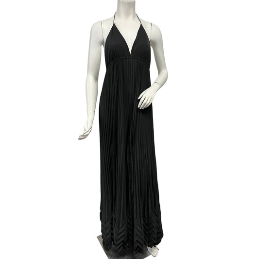 NWT Alice + Olivia Black Pleated Wide Leg Evening Jumpsuit Stacey Bendet