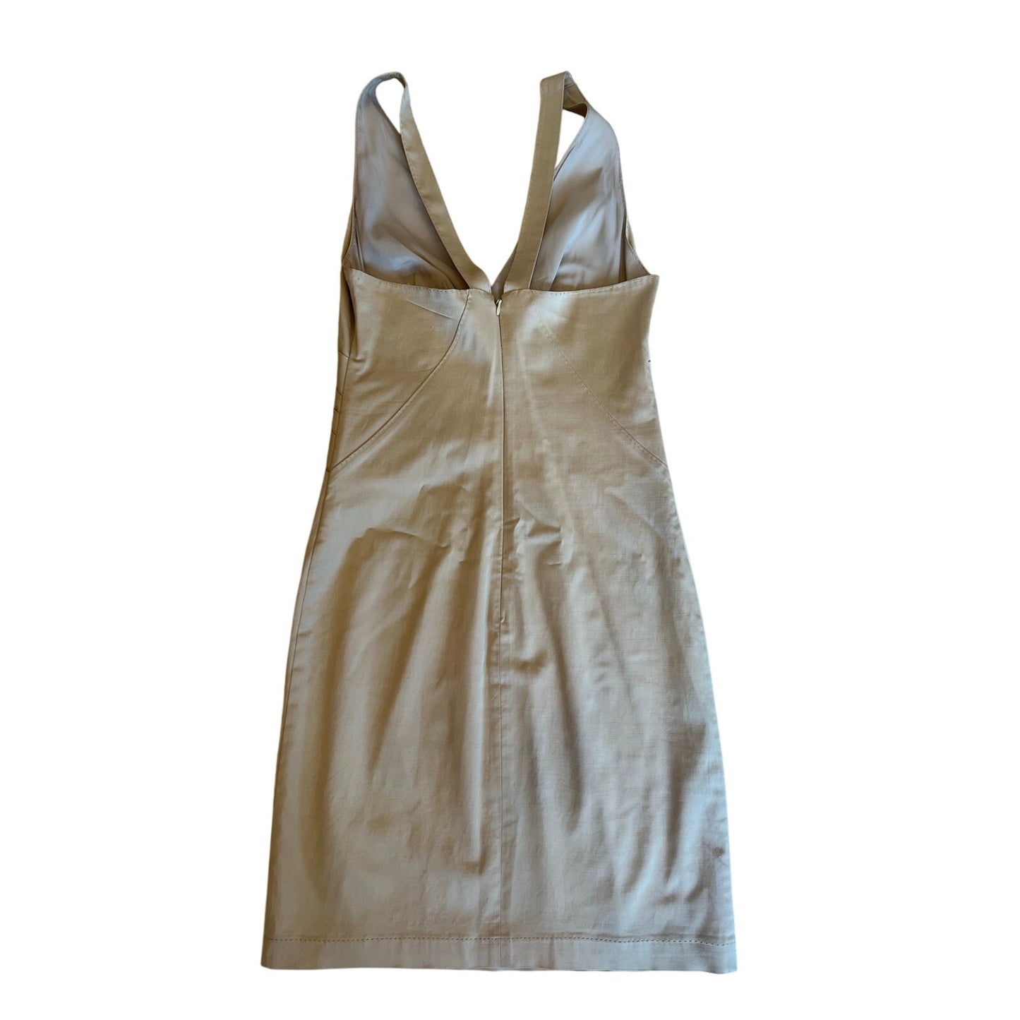 Leon Max Limited Edition Beige Sheath Dress Sleeveless Cocktail Dress Size S