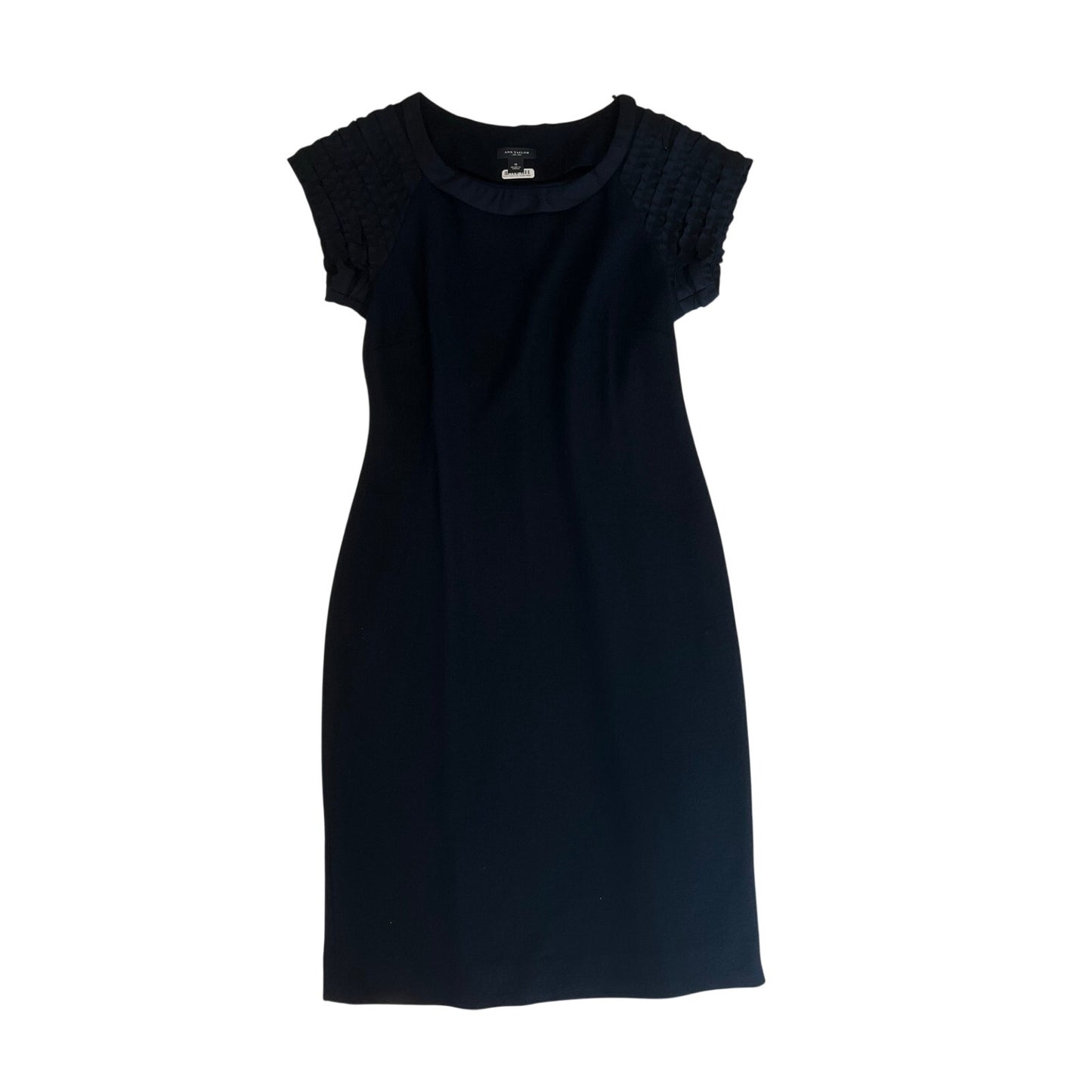 ann taylor 100% wool dress ruffled sleeves size 0