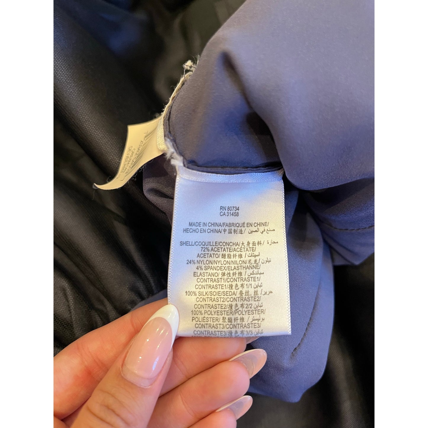 BCBG Max Azria Gray Black Fit & Flare Cocktail Dress Ribbon Bow Silk Trim