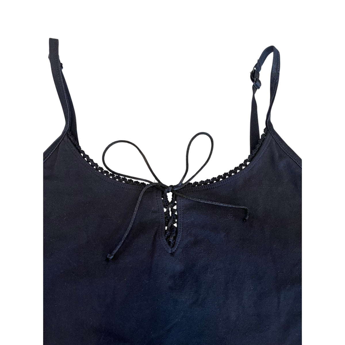 No Boundaries Stretch Black Cami Tank Top Tie Front Juniors M 2000s