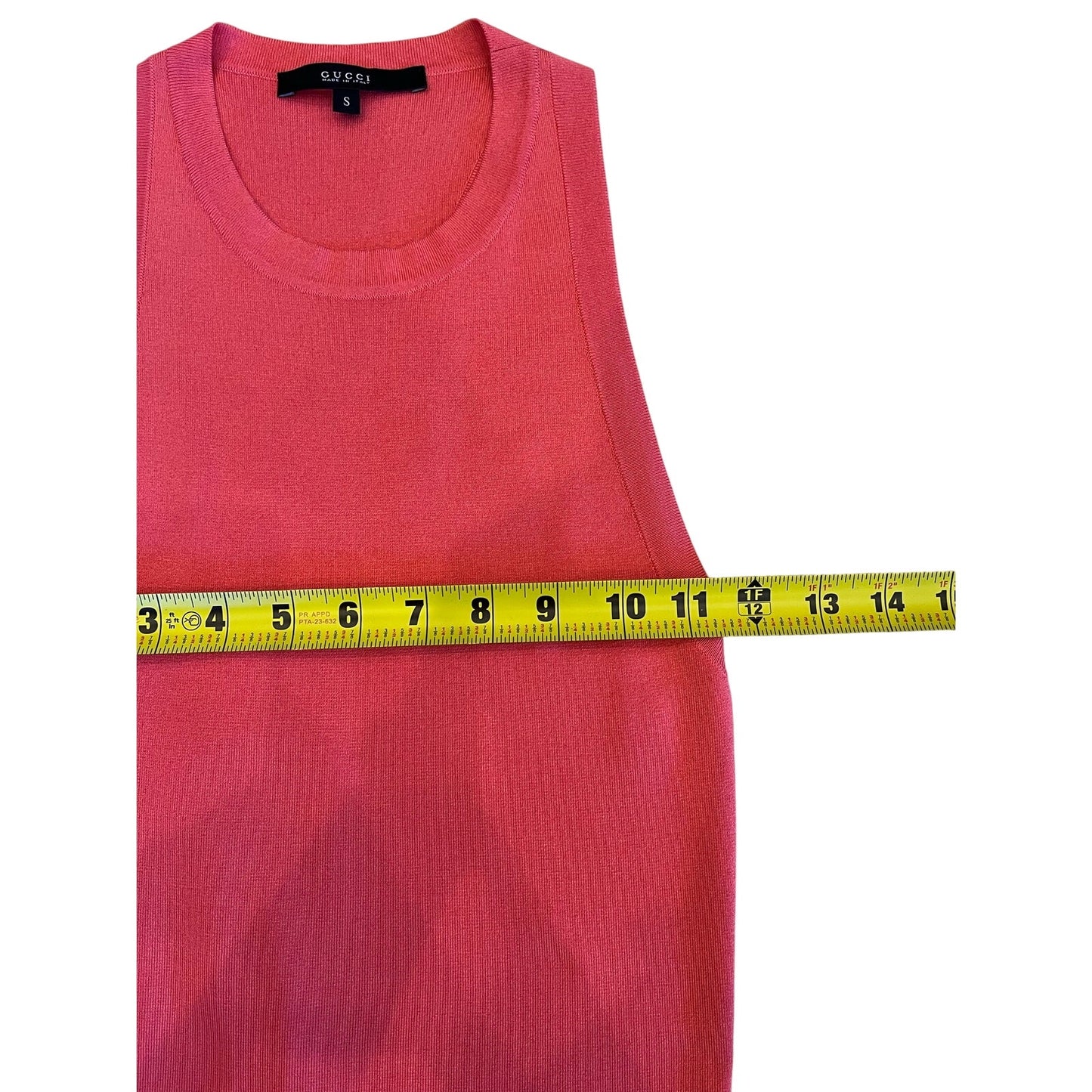 Gucci Pink Silk Blend Knit Sleeveless Tank Top Size S Made in Italy