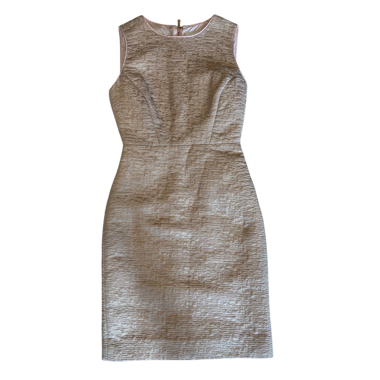 Kate Spade New York Blush Pink Metallic Sheath Dress Size 0 Sleeveless Cocktail