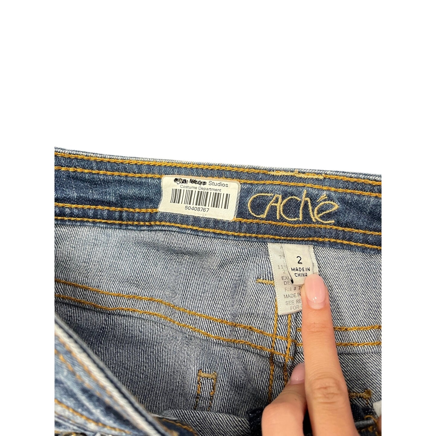 vintage cache embellished low rise flare jeans size 2