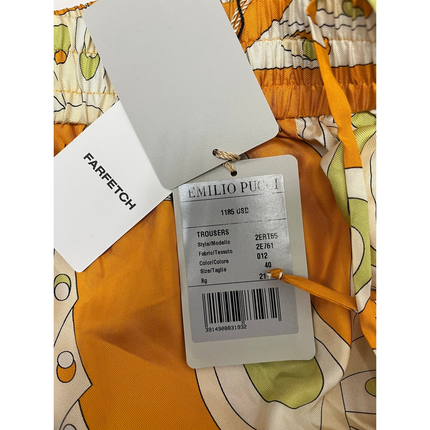 NWT Emilio Pucci Silk Printed Wide Leg Trousers Made in Italy Signature Print
