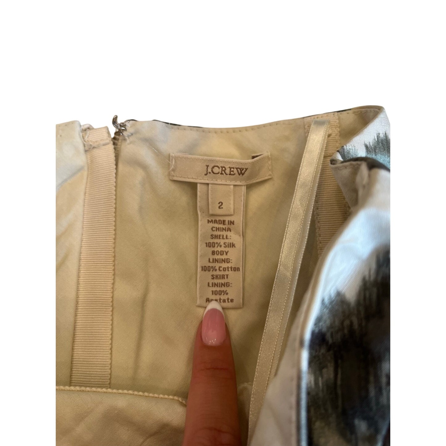 J.Crew 100% Silk Strapless Floral Print Cocktail Dress Fit & Flare Pockets