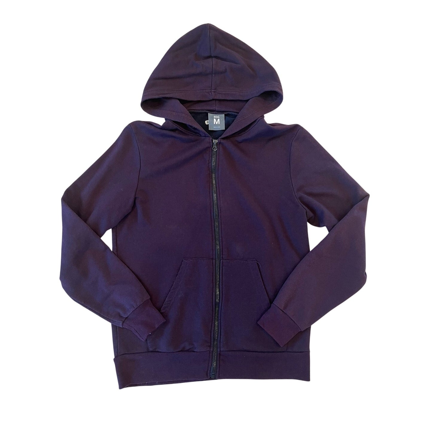 BDG Urban Outfitters Jacket Medium Plum Purple Full Zip Fleece Lined Sweatshirt