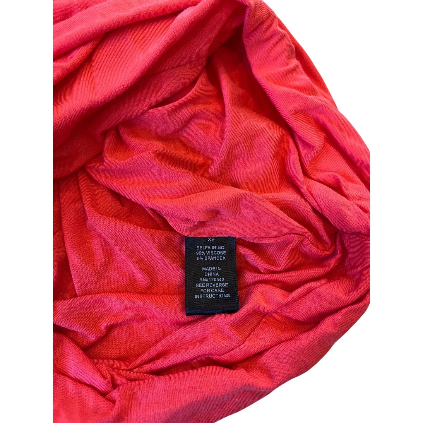 Felicity & Coco Red Ruched Midi Dress XS Cowl Neck Open Back Bodycon