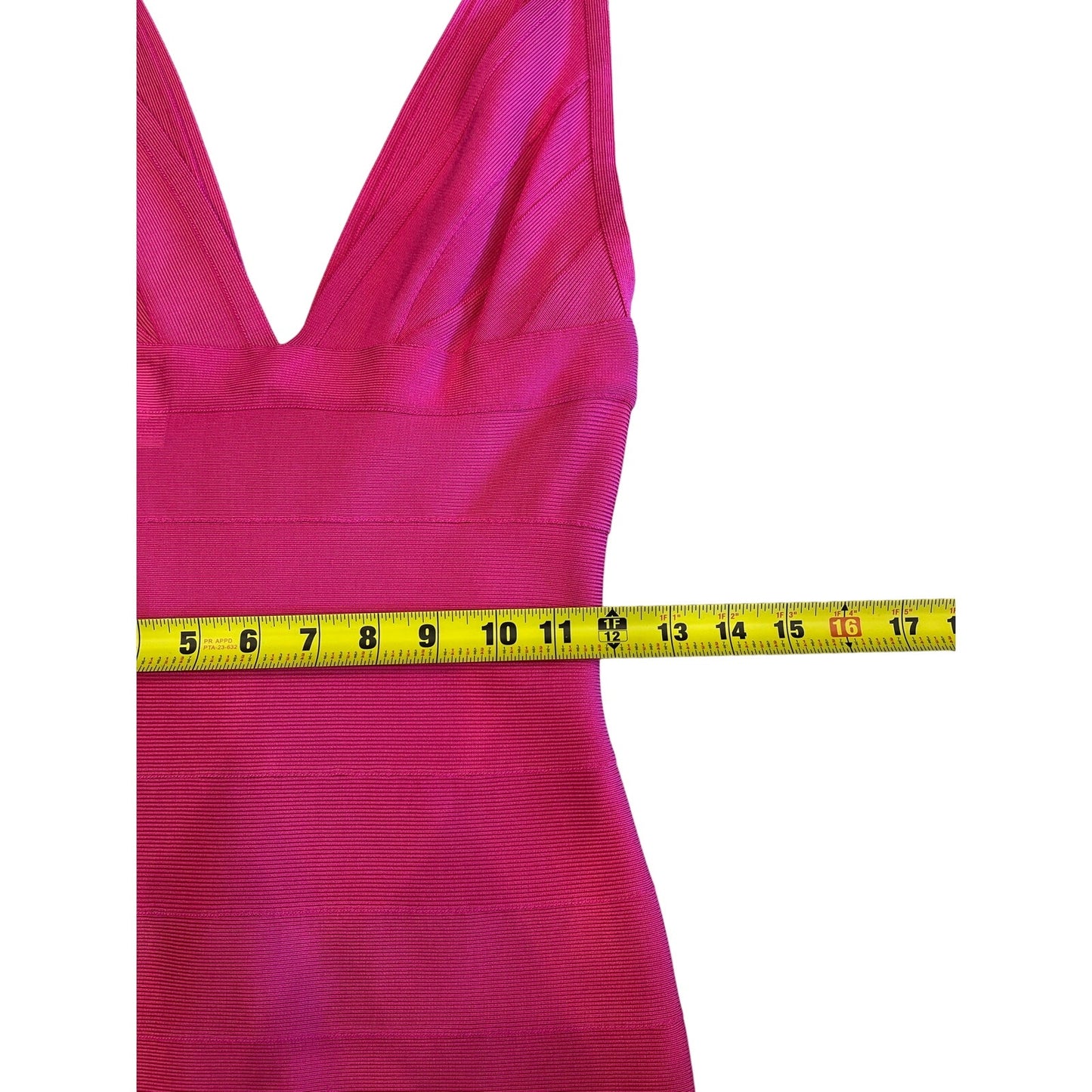 Hervé Léger Pink Bandage Bodycon Dress Size S Deep V Neck
